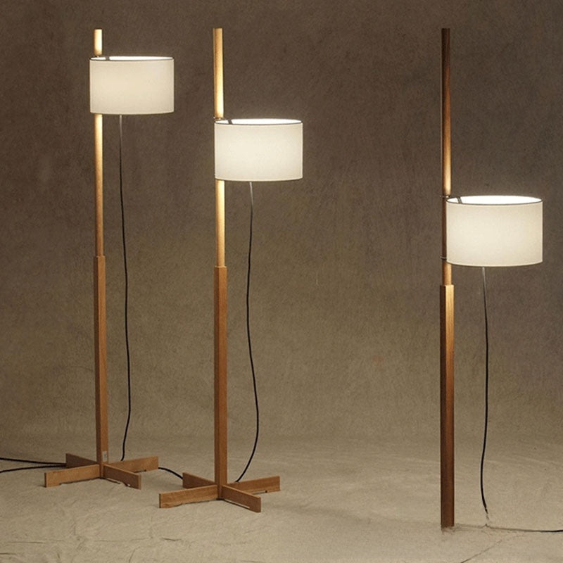 Adjustable Vintage Wood Floor Lamp with LED