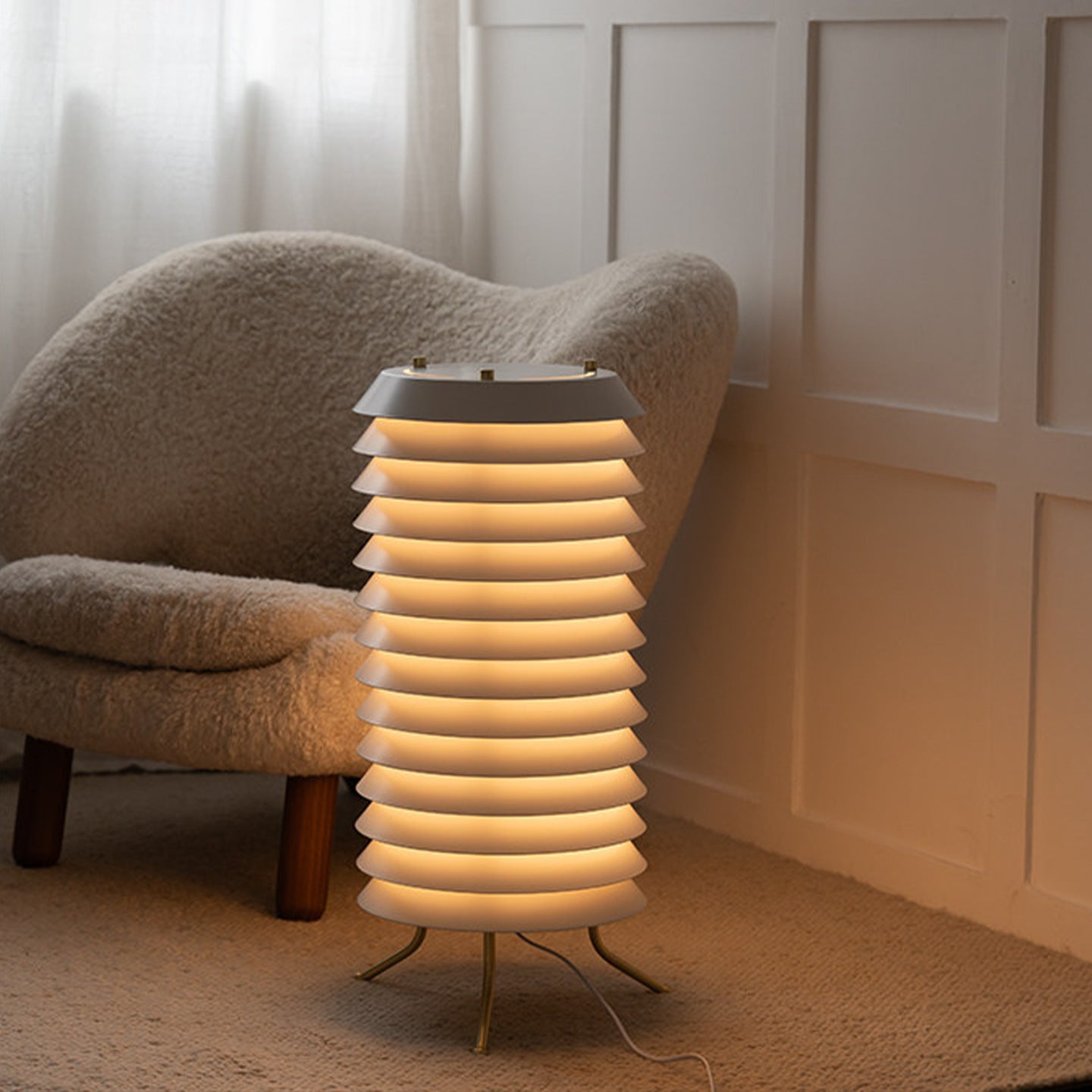 Multi-Layer Retro Metal Floor Lamp