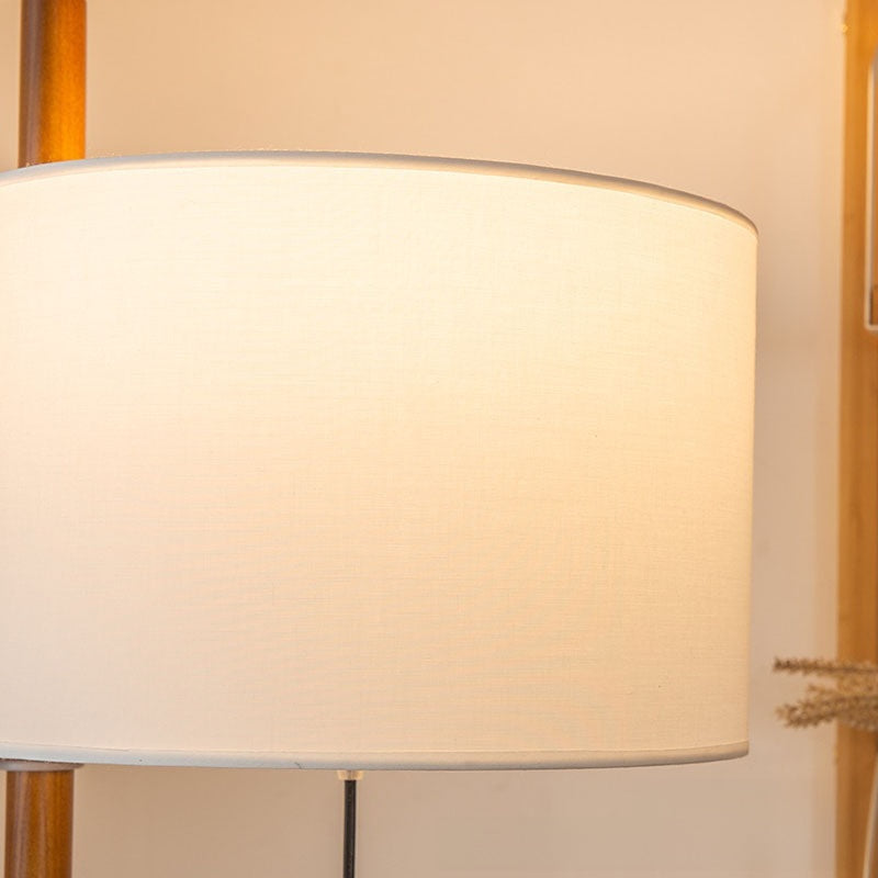 Adjustable Vintage Wood Floor Lamp with LED