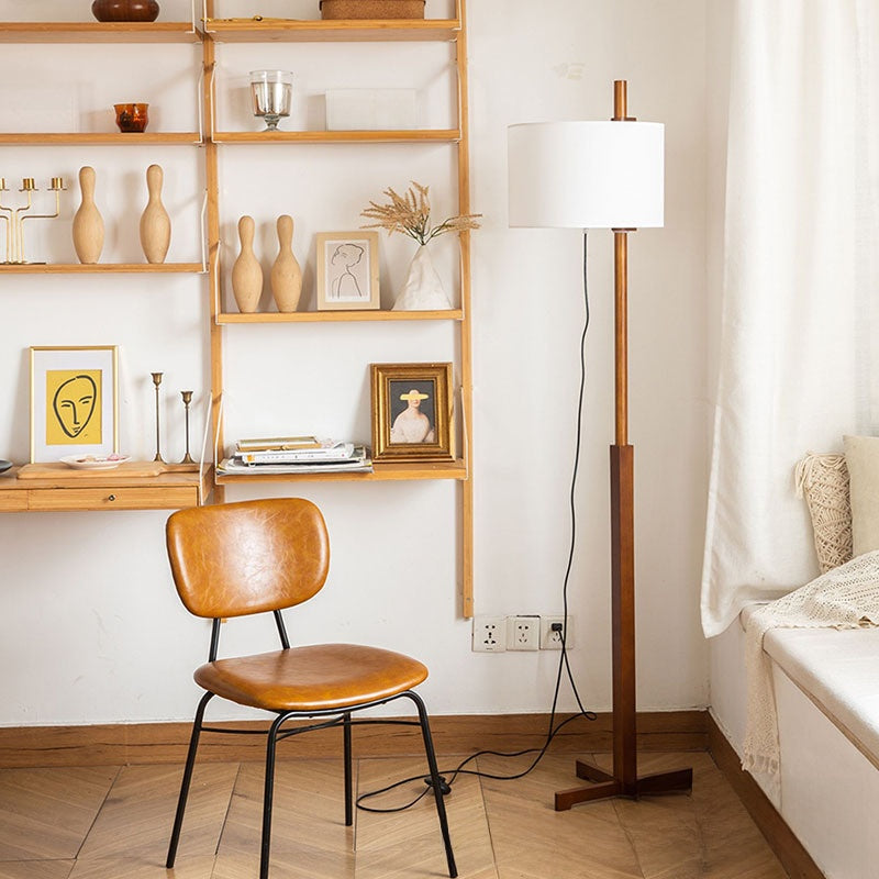 Adjustable Vintage Wood Floor Lamp