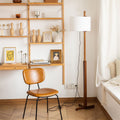 Adjustable Vintage Wood Floor Lamp