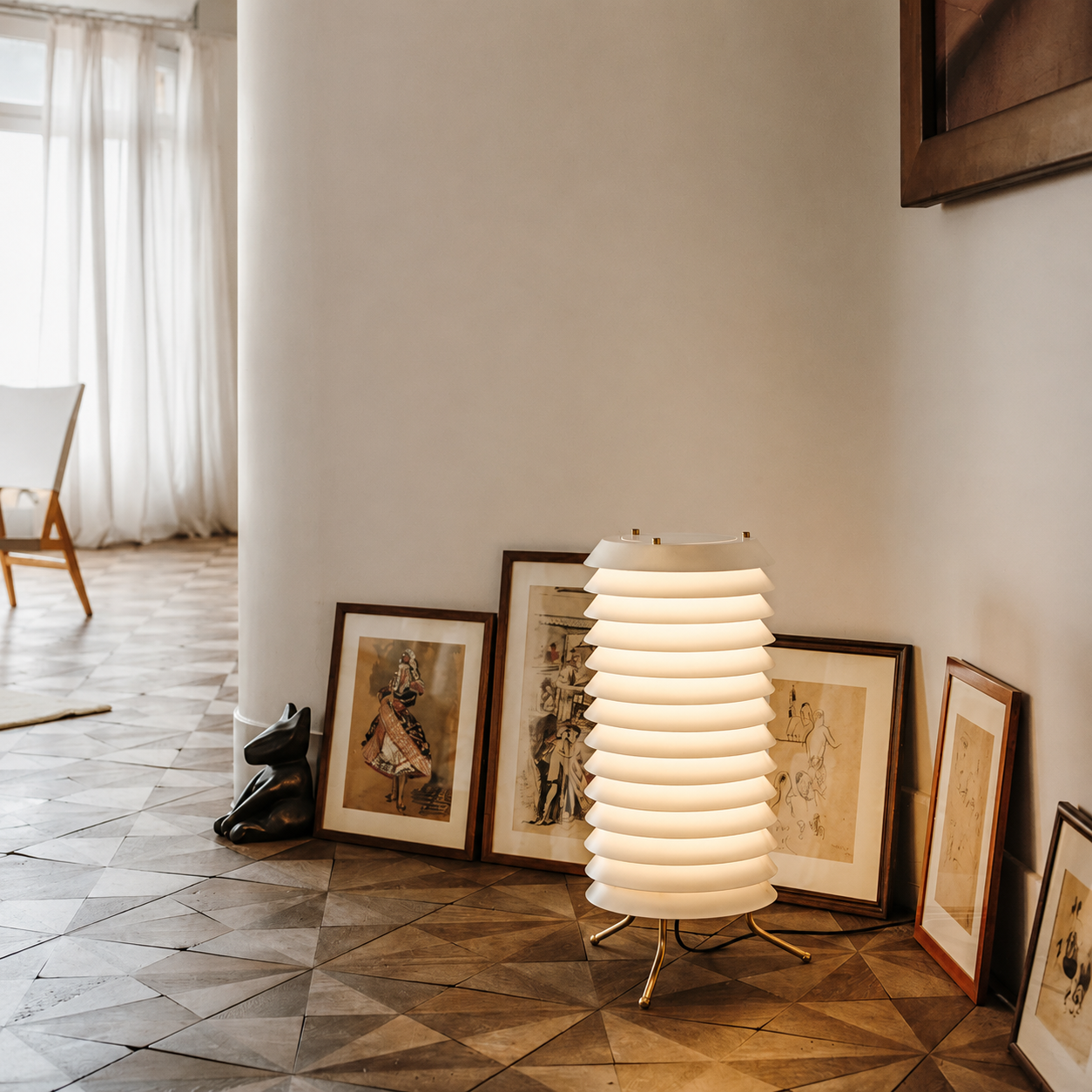 Multi-Layer Retro Metal Floor Lamp