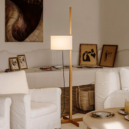 Adjustable Vintage Wood Floor Lamp product image 2