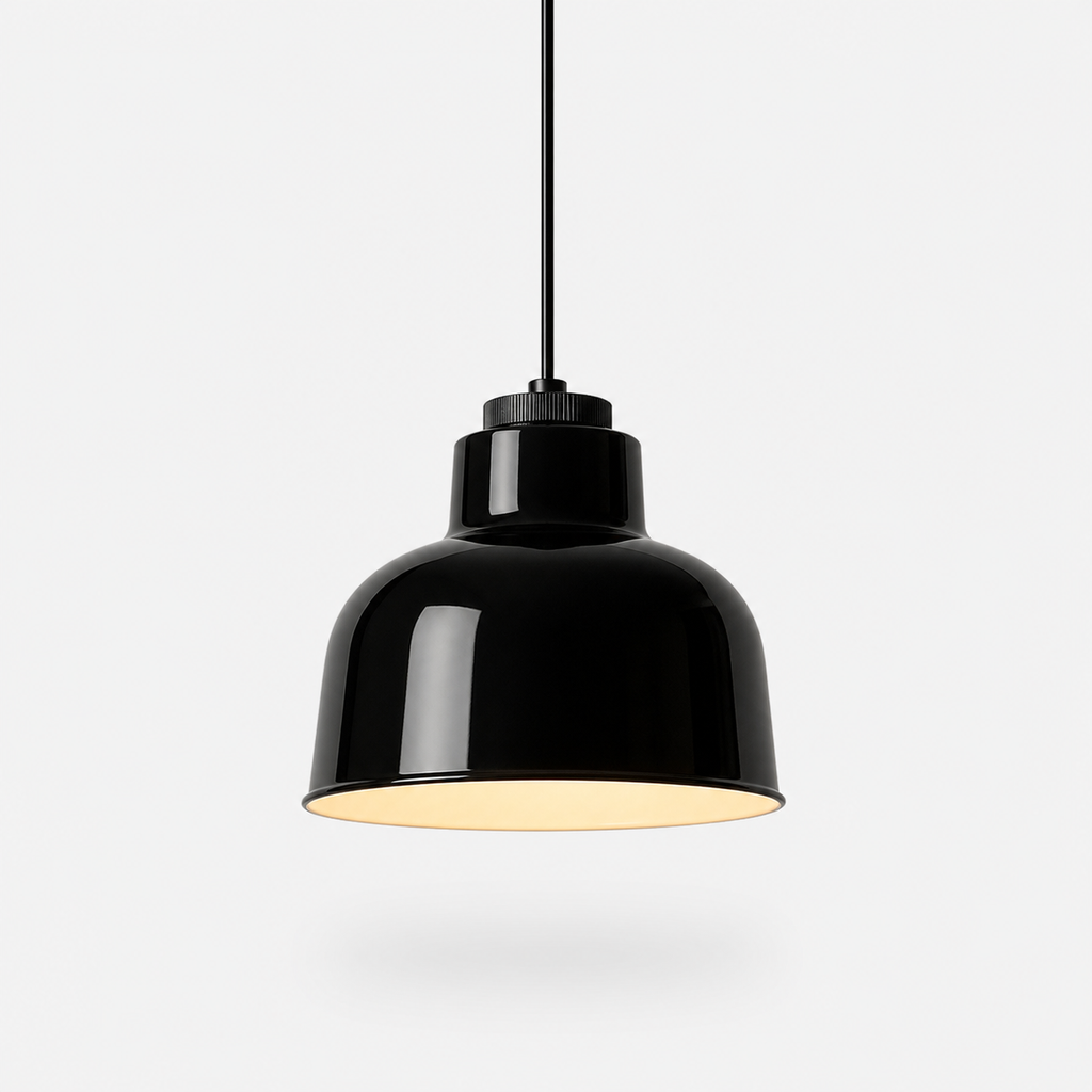 Retro Industrial Pendant Light - black studio product image