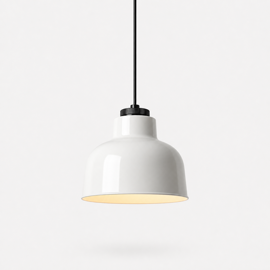 Retro Industrial Pendant Light - white studio product image