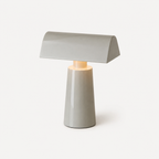 Vintage Rechargeable USB Desk Lamp in Silk Grey on smoky white background